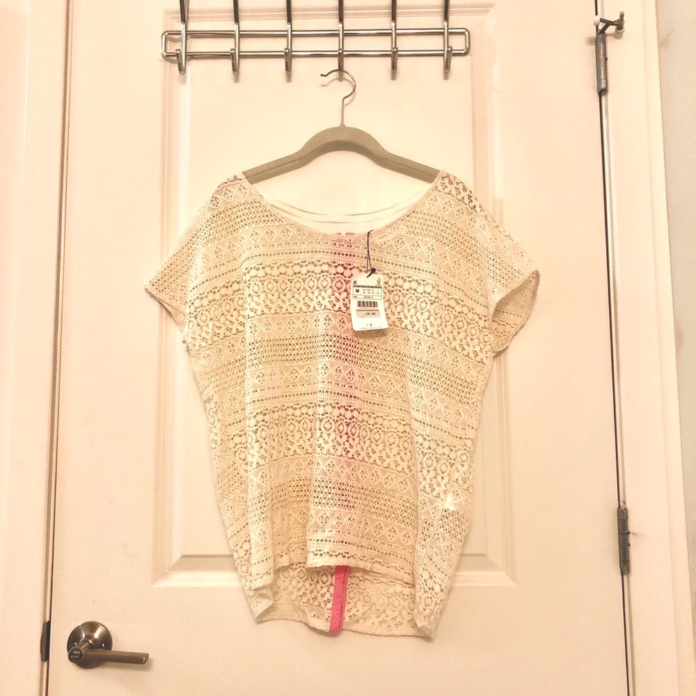 NWT Cream Lace Top